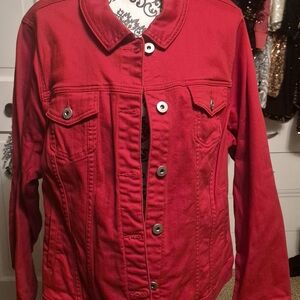 Torrid Bold Red Trucker Jean Jacket
